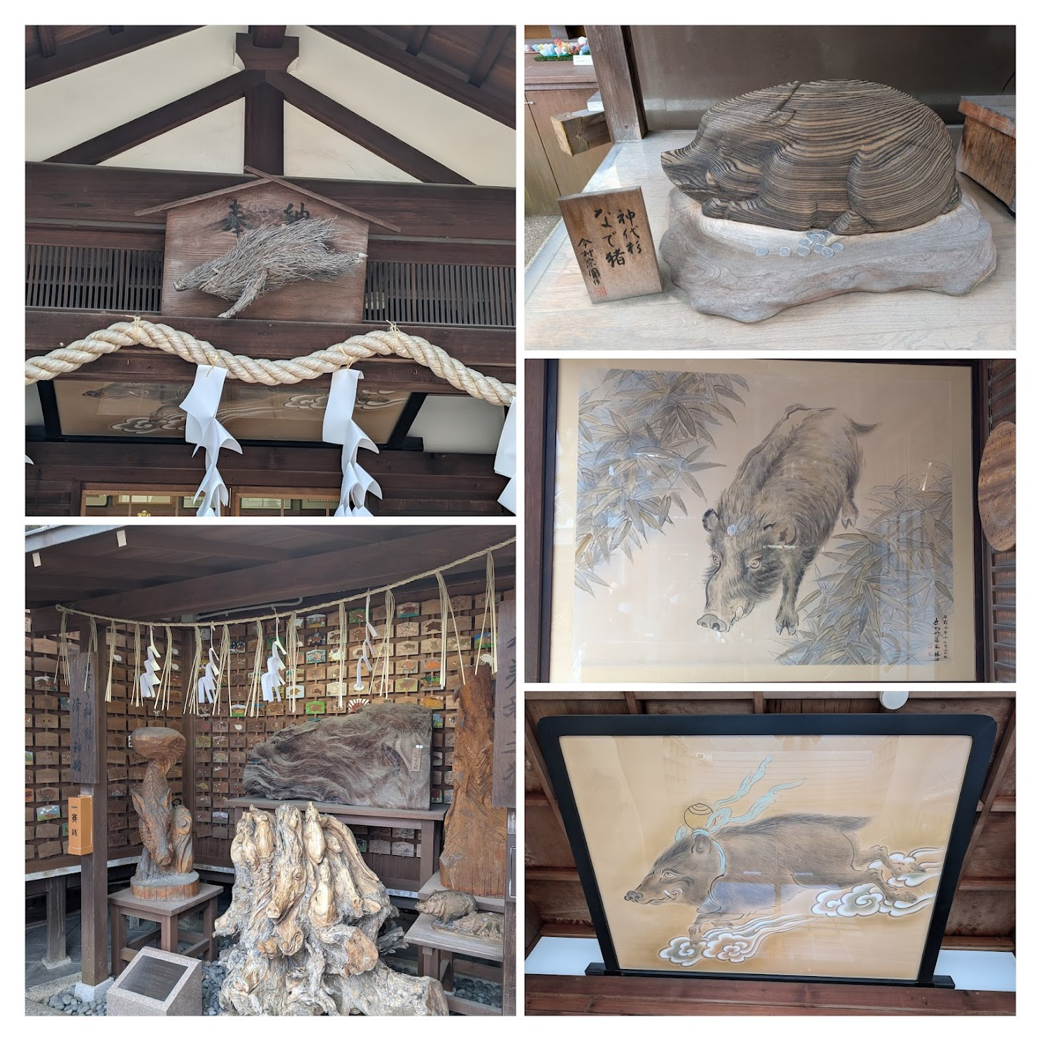 各種野豬的繪畫與雕像